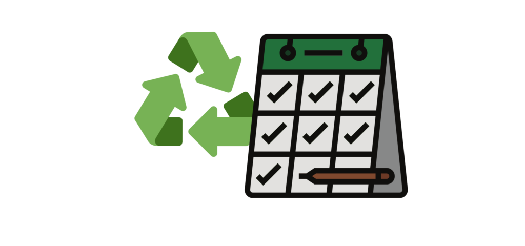 A consitently checked off calendar. The symbol to be consistent when writing blogs.